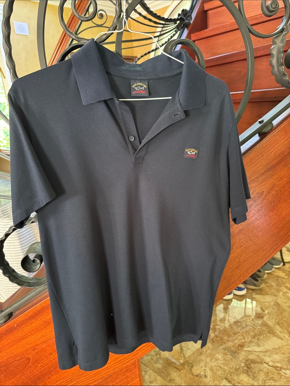 Paul & Shark Black Men's Polo with Small Logo Patch